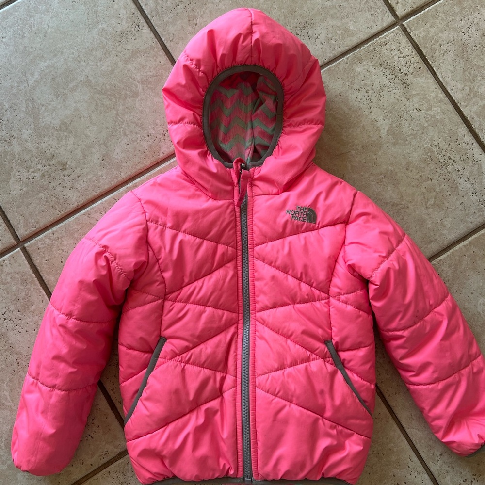 The North Face Kids Pink Hooded Puffer Jacket